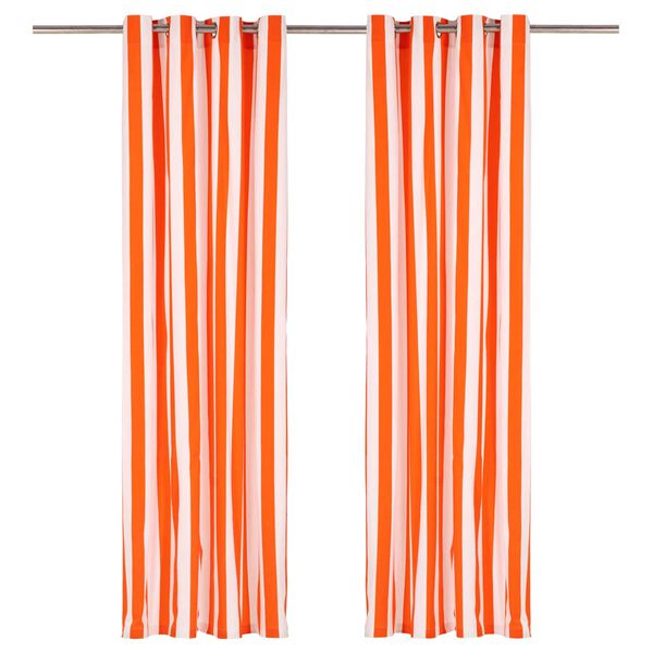 vidaXL Gardinsett 2 pcs Oransje 140 x 225cm Polyester og bomull