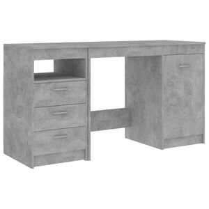 vidaXL Skrivebord betonggr&aring; 140x50x76 cm konstruert tre
