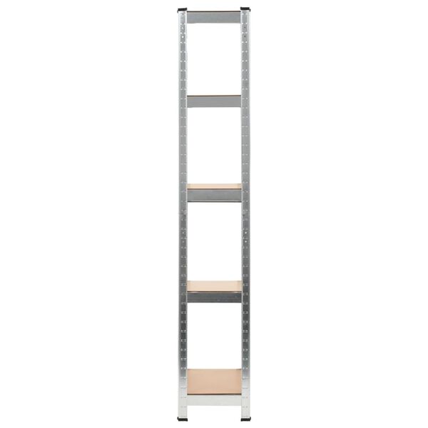 vidaXL Hyller 5 lag 3 stk sølv stål og konstruert tre