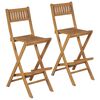 vidaXL Sammenleggbare barstoler 2 stk heltre teak