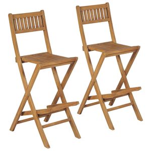 vidaXL Sammenleggbare barstoler 2 stk heltre teak