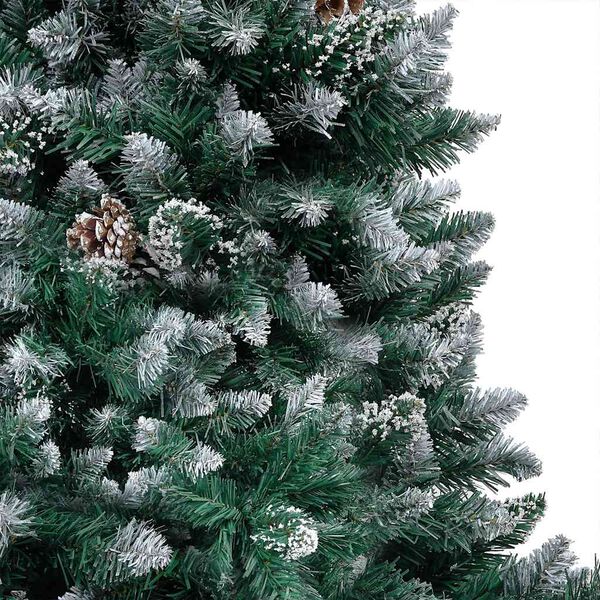 vidaXL Kunstig juletre med LED og kulesett og kongler 240 cm