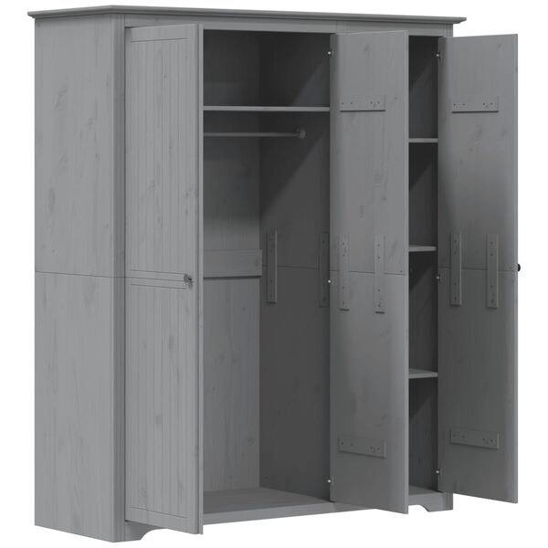 vidaXL Garderobe BODO gr&aring; 146x53,5x173 cm heltre furu
