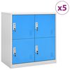 vidaXL Oppbevaringsskap 5 stk lysegr&aring; og bl&aring; 90x45x92,5 cm st&aring;l