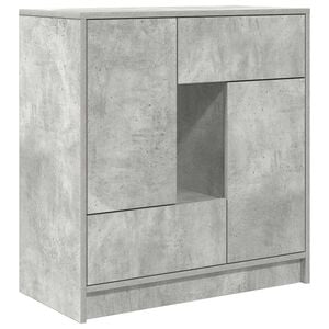 vidaXL Skjenk med skuffer og d&oslash;rer betonggr&aring; 70,5x34x74,5 cm