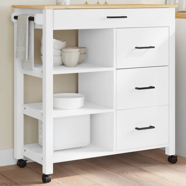 vidaXL Kj&oslash;kkenvogn MONZA 84x40x88,5 cm heltre furu