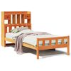 vidaXL Seng med bokhylle uten madrass voksbrun 75x190 cm heltre furu