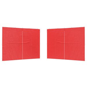 vidaXL Party Telt Sidevegg 2 stk. 300 x 195 cm R&oslash;d PE og st&aring;l