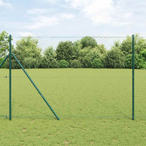 vidaXL Gjerdep&aring;le gr&oslash;nn 50 x 1,5 m (50 mm mesh) St&aring;l og PVC