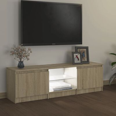 vidaXL TV-benk med LED-lys sonoma eik 120x30x35,5 cm