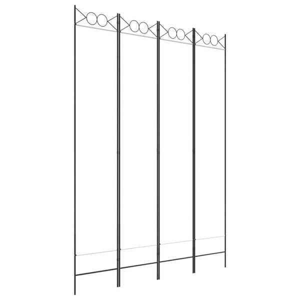 vidaXL Romdeler 4 paneler hvit 160x220 cm stoff