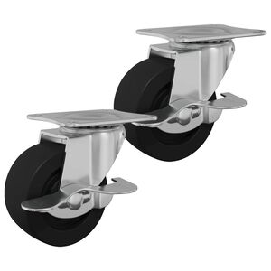 vidaXL Hjul 2 pcs Svart og s&oslash;lv 50,7 x 50,7 x 24,4 mm Jern og nylon