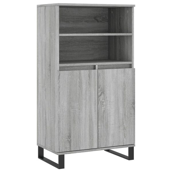 vidaXL Highboard gr&aring; sonoma 60x36x110 cm konstruert tre