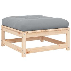 vidaXL Utend&oslash;rs fotskammel med pute heltre furu