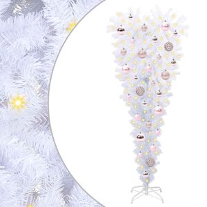 vidaXL Kunstig juletre med 150 LED med stativ Hvit 120 cm PVC og St&aring;l