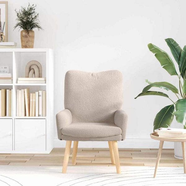 vidaXL lenestol Lysegrå 63 x 67 x 94 cm Sherpa-stoff