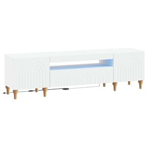vidaXL LED TV-skap ALKMAAR 153 x 35 x 43 cm Hvit Konstruert tre