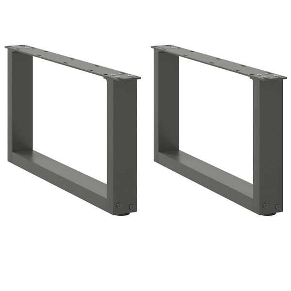 vidaXL Salongbordben U-formet 2 stk antrasitt 60x(30-31) cm stål