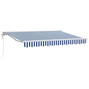 vidaXL Markiseramme Bl&aring; og hvit 250 x 200 cm Polyester med PU-belegg