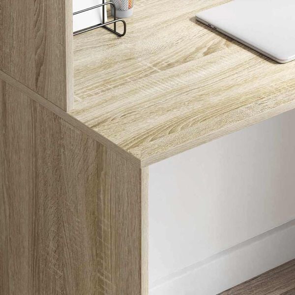 vidaXL Skrivebord Sonoma eik 102 x 50 x 124 cm Konstruert tre