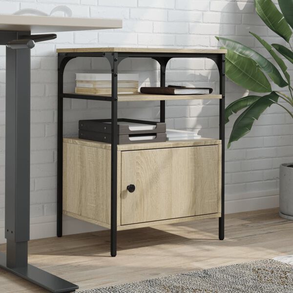 vidaXL Skriverbord 3 hyller sonoma eik 50x40x76 cm konstruert tre