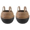 vidaXL Blomsterkrukke med h&aring;ndtak 2 pcs Svart &Oslash; 22 x 20 cm