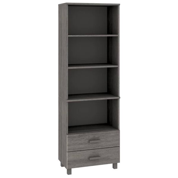 vidaXL Highboard HAMAR lysegrå 60x35x180 cm heltre furu