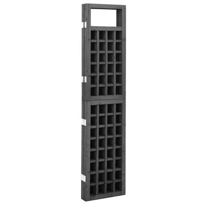 vidaXL Romdeler/espalier 3 paneler heltre gran svart 121x180 cm