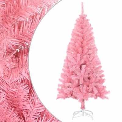 vidaXL Kunstig juletre med stativ rosa 120 cm PVC