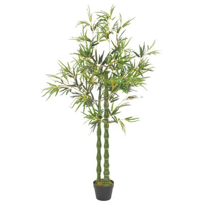 vidaXL Kunstig bambusplante med potte grønn 160 cm