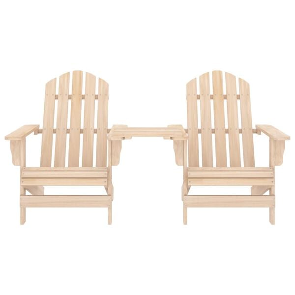 vidaXL Adirondack hagestoler med tebord heltre gran