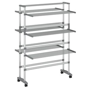 vidaXL T&oslash;rkestativ med hjul 89x64x129 cm aluminium