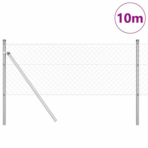vidaXL Gjerdepåle sølv 10 x 0,4 m (40 x 40 mm nett) Stål