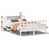 vidaXL Seng med bokhylle uten madrass hvit 150x200 cm heltre furu