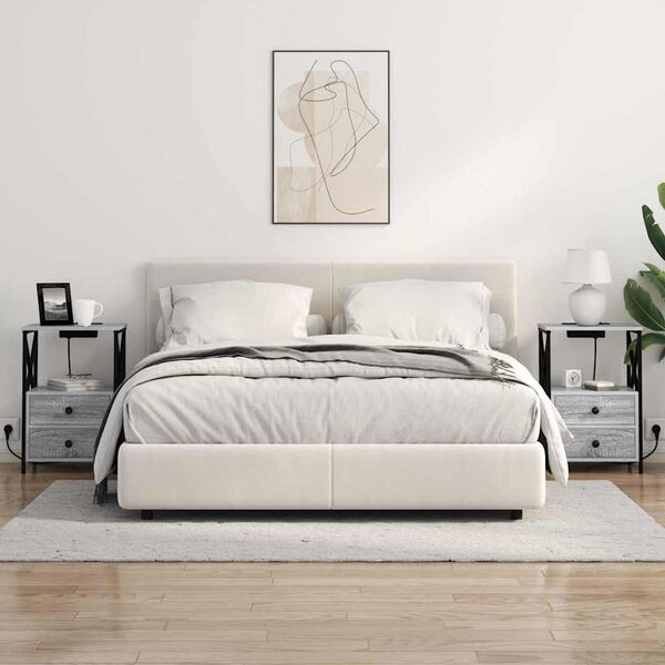 vidaXL Nattbordskap Gr&aring; Sonoma 40 x 31 x 60 cm Konstruert tre