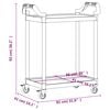 vidaXL Tralle 2 hyller svart 81x41x92 cm aluminium