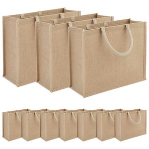 vidaXL Jute h&aring;ndvesker 10 Naturlig 42 x 33 x 19 cm 100% Tossa Jute