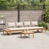 vidaXL Hagesofa Set 5 pcs Brun og Krem