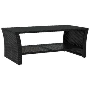 Salongbord svart 100x50x40 cm polyrotting