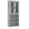 vidaXL Highboard betonggr&aring; 69,5x34x180 cm konstruert tre