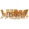 vidaXL Hage Spisegruppe 9 stk. Brun Solid akasietre