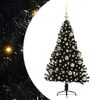 vidaXL Kunstig Forh&aring;ndsopplyst Juletre med 150 LED Svart 120 cm PVC