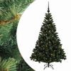vidaXL Kunstig juletre med julekuler 120 cm 150 LED-lys Varmhvit
