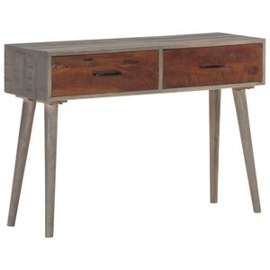 vidaXL Konsollbord gr&aring; 110x35x75 cm grov heltre mango