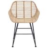 vidaXL Spisestuestol 2 pcs Naturlig 55 x 50 x 74 cm Rattan og Jern