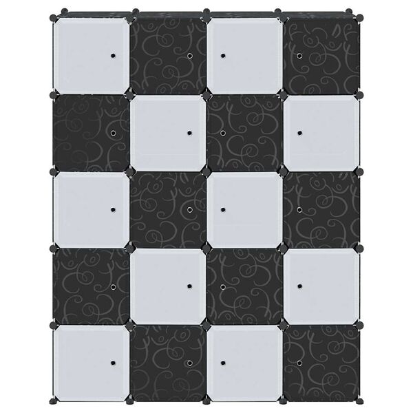 vidaXL Oppbevaringshylle med 20 kuber og hengende stenger PP