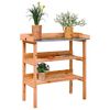 vidaXL Plantebord med hyller brun 78x38x82,5 cm heltre gran