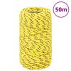 vidaXL B&aring;ttau gul 2 mm 50 m polypropylen