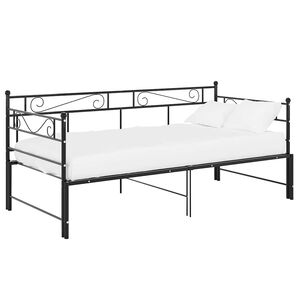 vidaXL Uttrekkbar ramme til sovesofa svart metall 90x200 cm