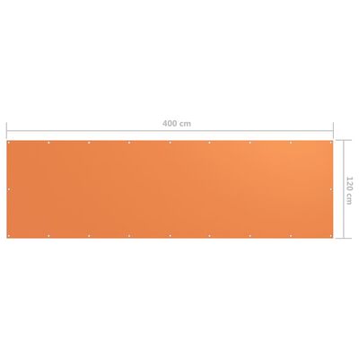 vidaXL Balkongskjerm oransje 120x400 cm oxfordstoff